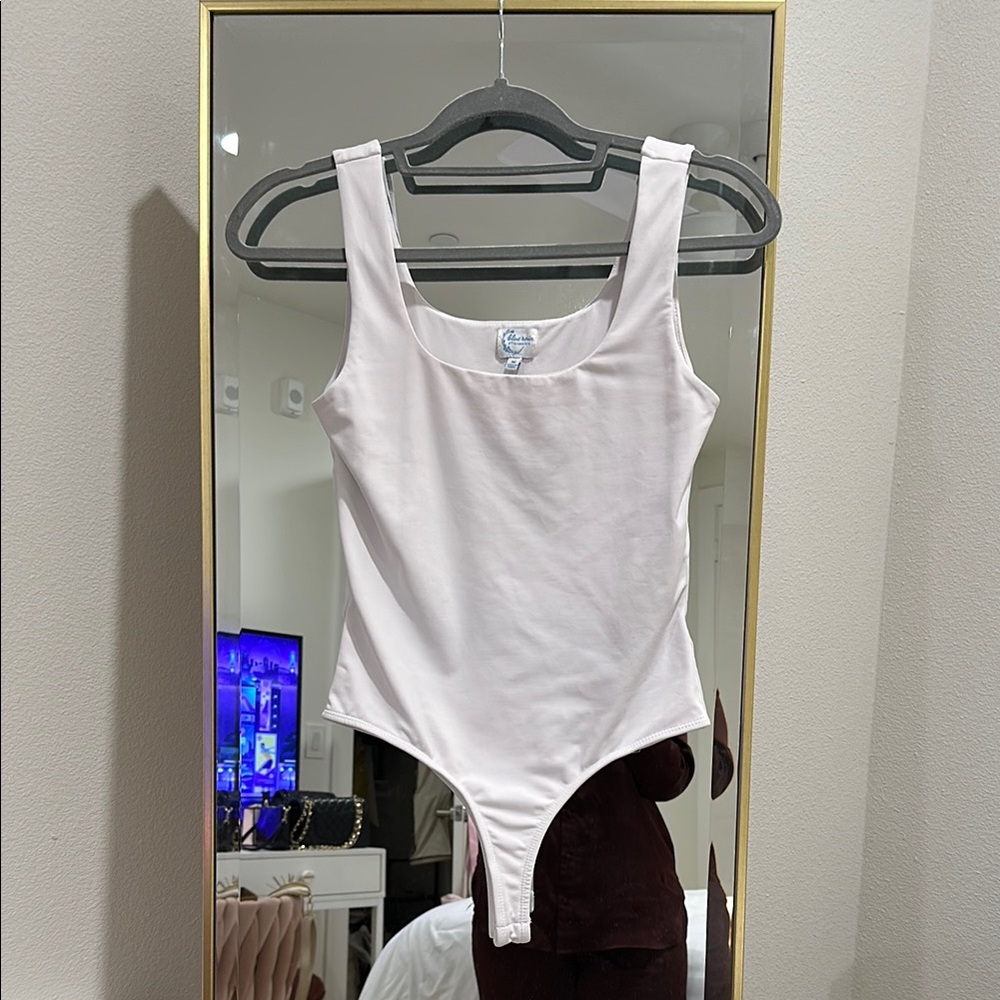 Francesca's Collections White Sleeveless Bodysuit